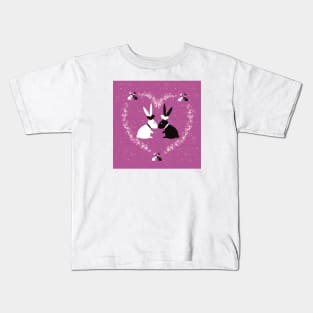 Rabbit purple wedding Kids T-Shirt